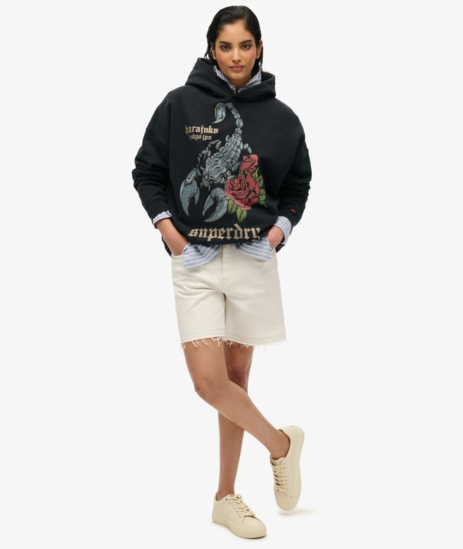 superdry Sudadera holgada con capucha y motivo de tatuaje Neo Trad Descuentos del mes
