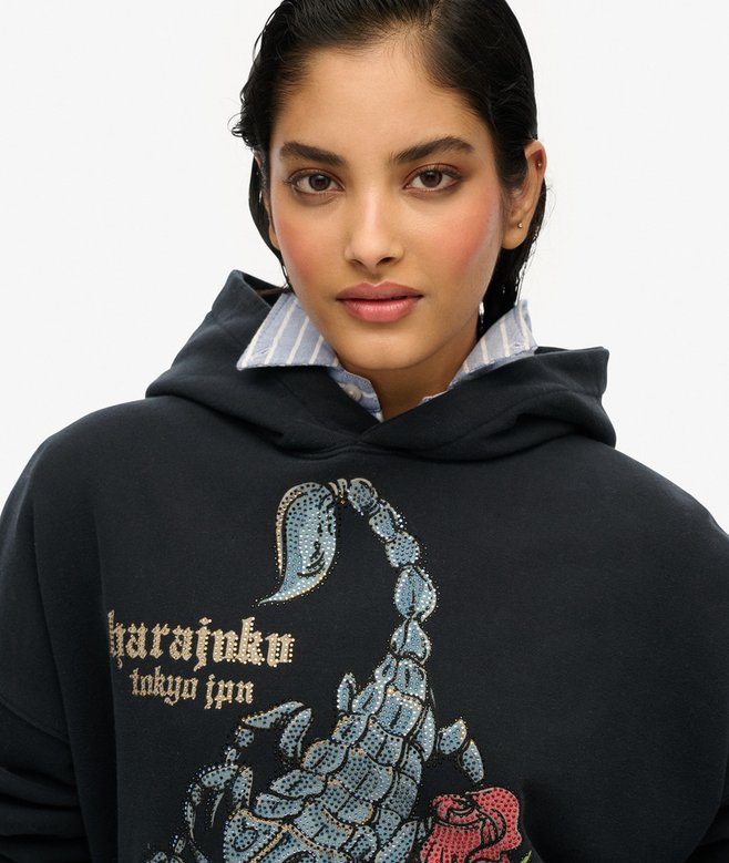 superdry Sudadera holgada con capucha y motivo de tatuaje Neo Trad Descuentos del mes