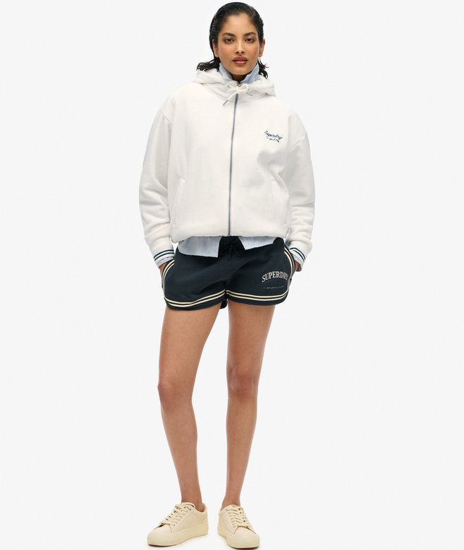 superdry Sudadera con capucha y cremallera de velvetón Country Club Ofertas de temporada