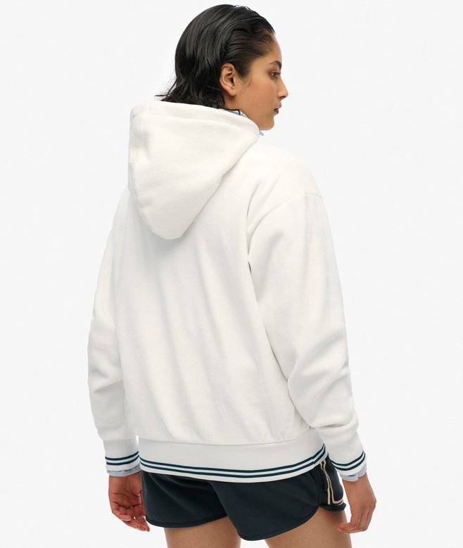 superdry Sudadera con capucha y cremallera de velvetón Country Club Ofertas de temporada