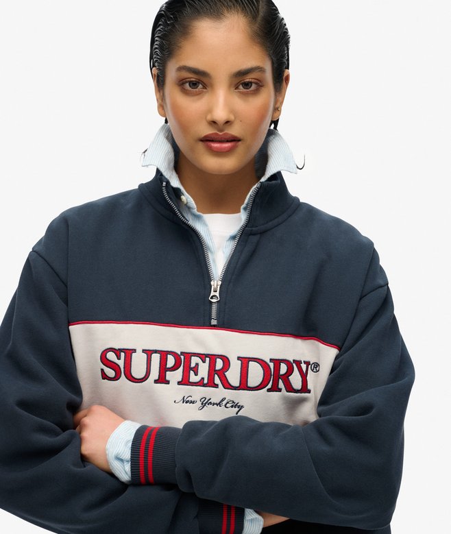 superdry Sudadera holgada con capucha y media cremallera Country Club Ofertas especiales