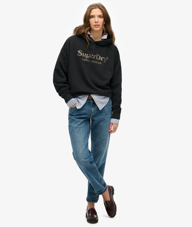 superdry Sudadera con capucha holgada y acabado metalizado Venue En línea
