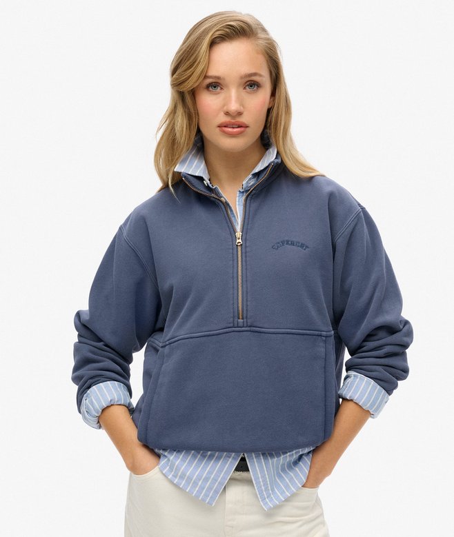 superdry Sudadera extragrande con media cremallera y logotipo Essential Outlet