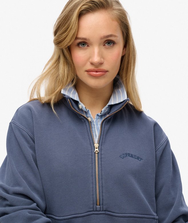 superdry Sudadera extragrande con media cremallera y logotipo Essential Outlet