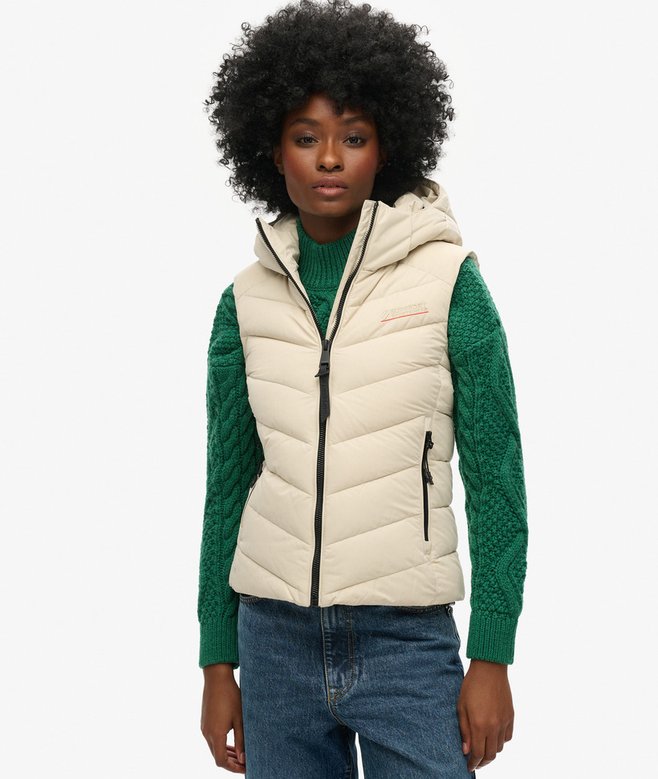 superdry Chaleco acolchado de microfibra con capucha Rebajas de fábrica