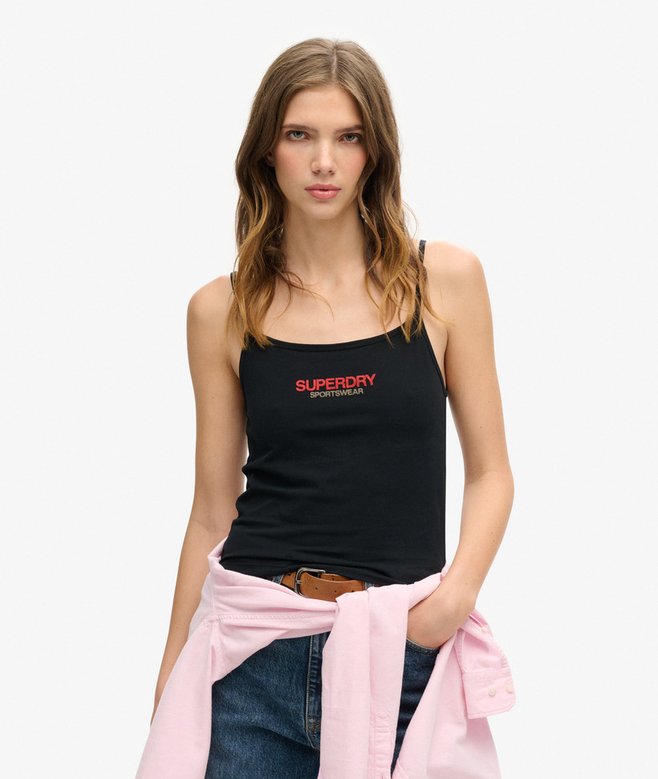 superdry Camiseta de tirantes entallada con logotipo Sportswear Ventas relámpago