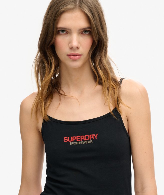 superdry Camiseta de tirantes entallada con logotipo Sportswear Ventas relámpago