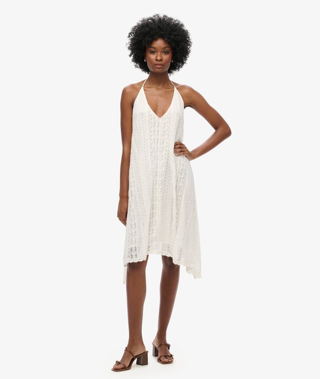 superdry Vestido midi íntegramente confeccionado en encaje Liquidación