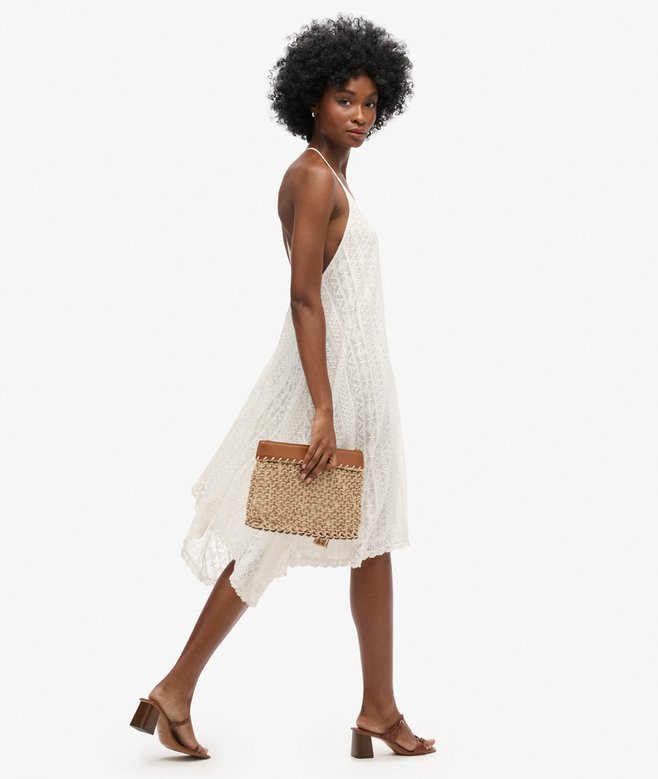 superdry Vestido midi íntegramente confeccionado en encaje Liquidación