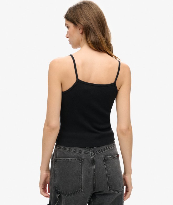 superdry Camiseta gráfica de tirantes de canalé Retro Rocker Envío gratis