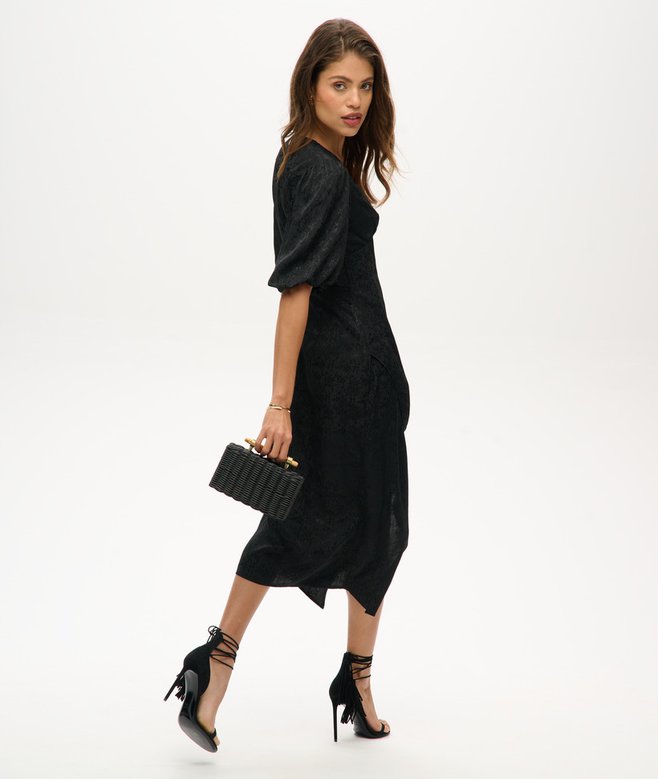 superdry Vestido midi de manga corta ÚLTIMAS EDICIONES
