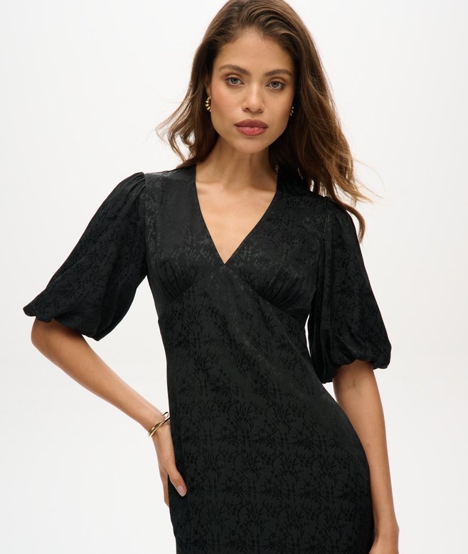 superdry Vestido midi de manga corta ÚLTIMAS EDICIONES