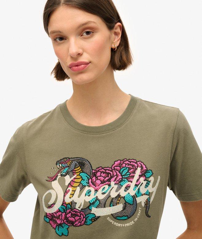 superdry Camiseta de corte relajado con motivo de tatuaje Script Grandes descuentos
