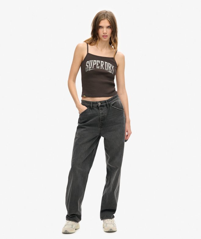 superdry Camiseta gráfica de tirantes de canalé Retro Rocker Limitado a 3 días