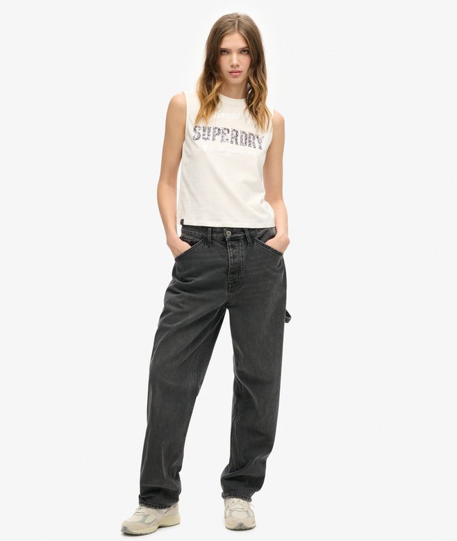 superdry Camiseta ajustada sin mangas con adornos Archive Ahorra y exporta