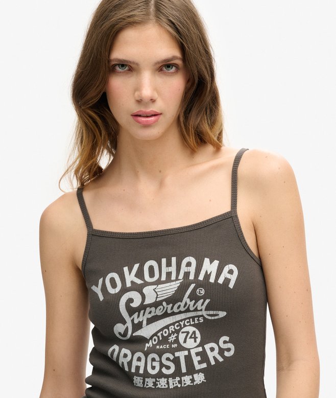 superdry Camiseta gráfica de tirantes de canalé Retro Rocker Precios de Black Friday