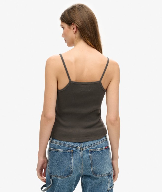 superdry Camiseta gráfica de tirantes de canalé Retro Rocker Precios de Black Friday