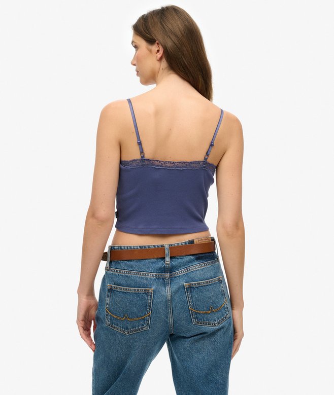 superdry Camiseta corta con ribete de encaje Athletic Essentials Descuentos del mes