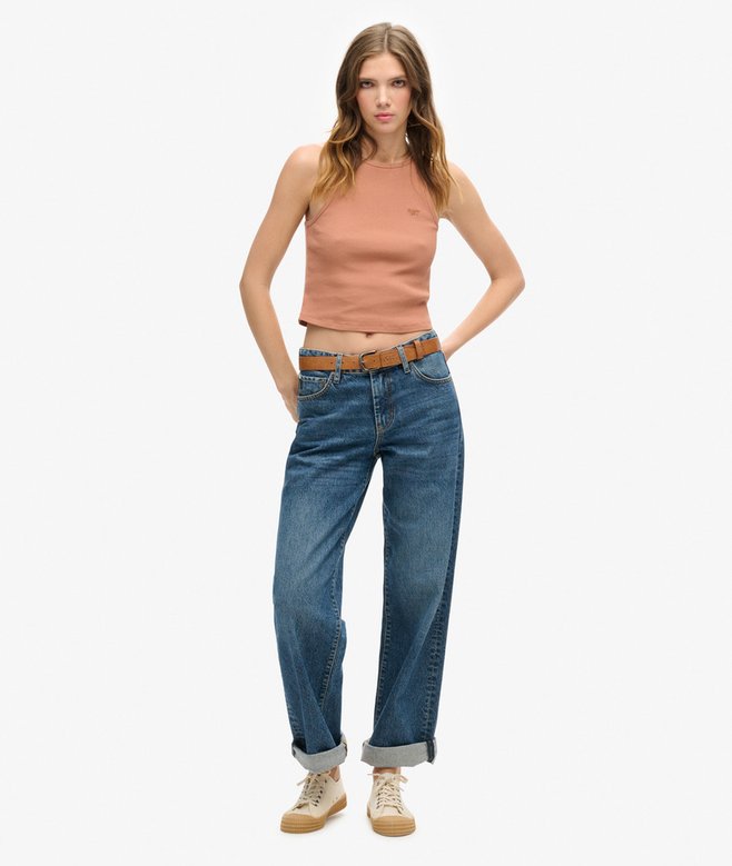 superdry Camiseta sin mangas con logo Essential y espalda olímpica Precio ultrabajo
