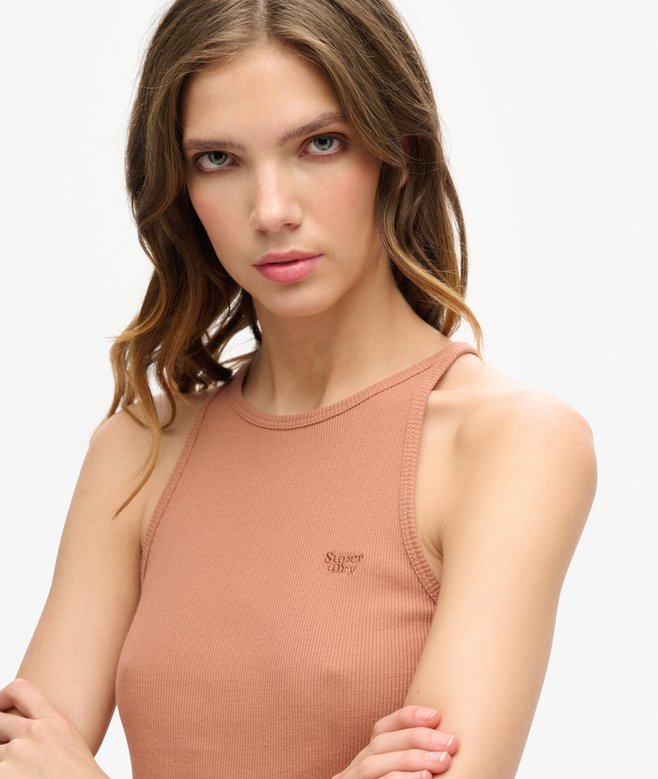 superdry Camiseta sin mangas con logo Essential y espalda olímpica Precio ultrabajo