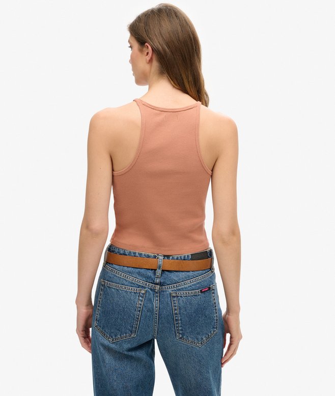superdry Camiseta sin mangas con logo Essential y espalda olímpica Precio ultrabajo