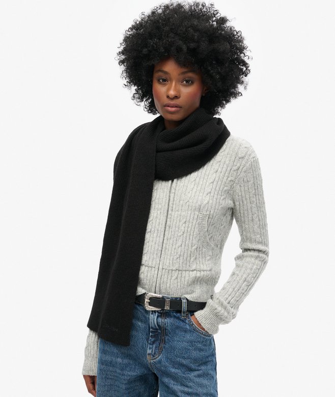 superdry Bufanda de punto de canalé suave Ahorra y exporta