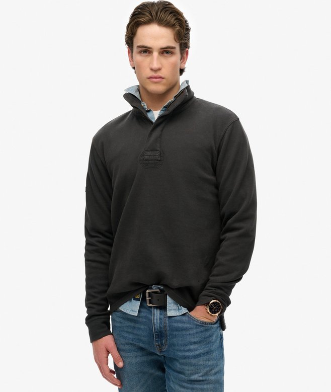 superdry Jersey clásico de piqué de algodón con media cremallera