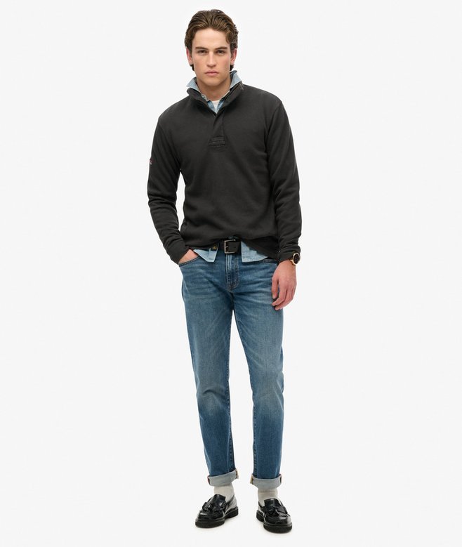 superdry Jersey clásico de piqué de algodón con media cremallera Rebajas top