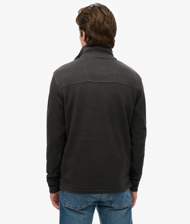 superdry Jersey clásico de piqué de algodón con media cremallera Rebajas top