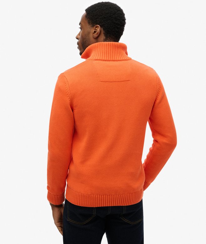 superdry Jersey clásico de punto de algodón con media cremallera Venta caliente