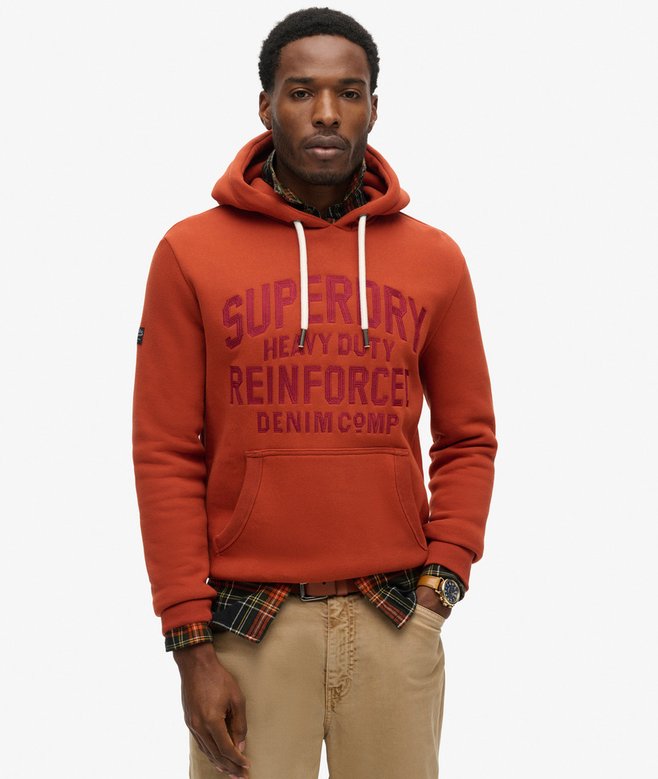superdry Sudadera con capucha y bordado Worker Scripted Liquidación