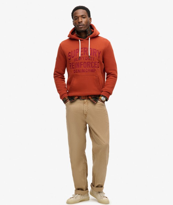 superdry Sudadera con capucha y bordado Worker Scripted Liquidación