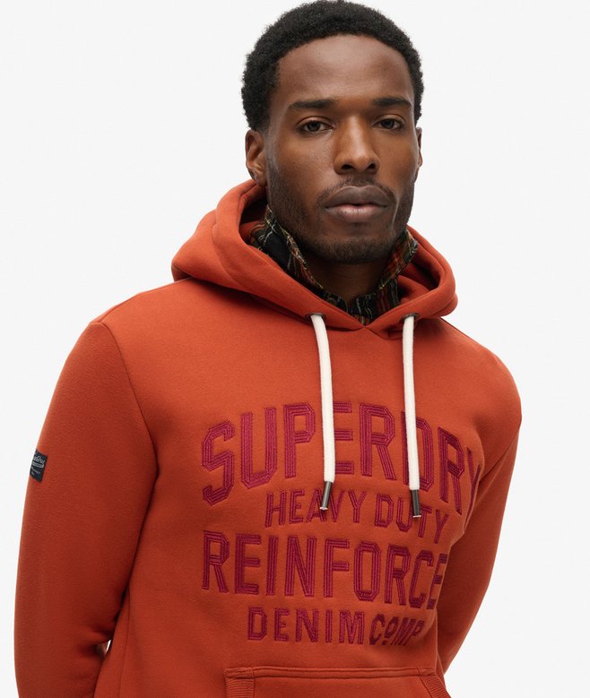 superdry Sudadera con capucha y bordado Worker Scripted Liquidación