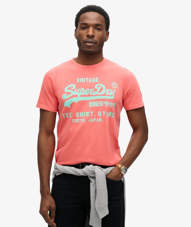 superdry Camiseta flúor con logo Vintage Oferta exclusiva