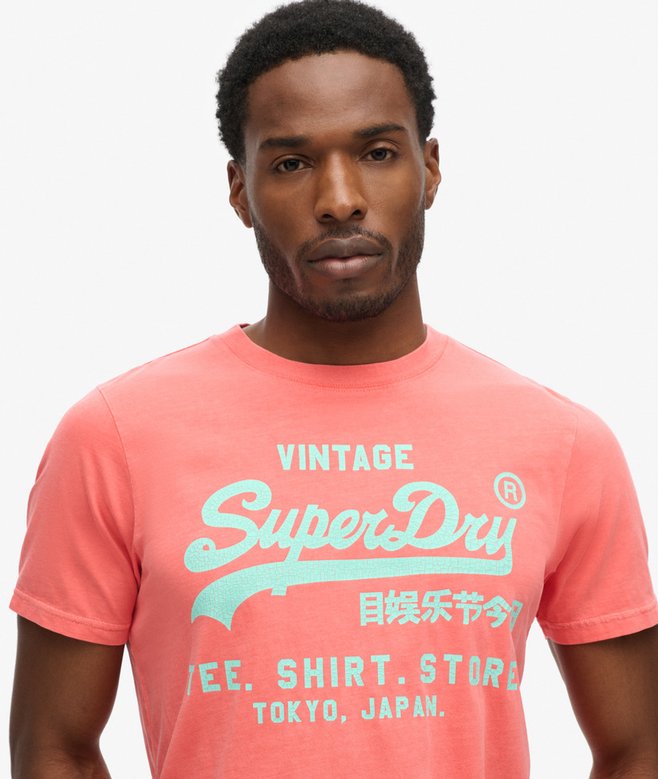 superdry Camiseta flúor con logo Vintage Oferta exclusiva